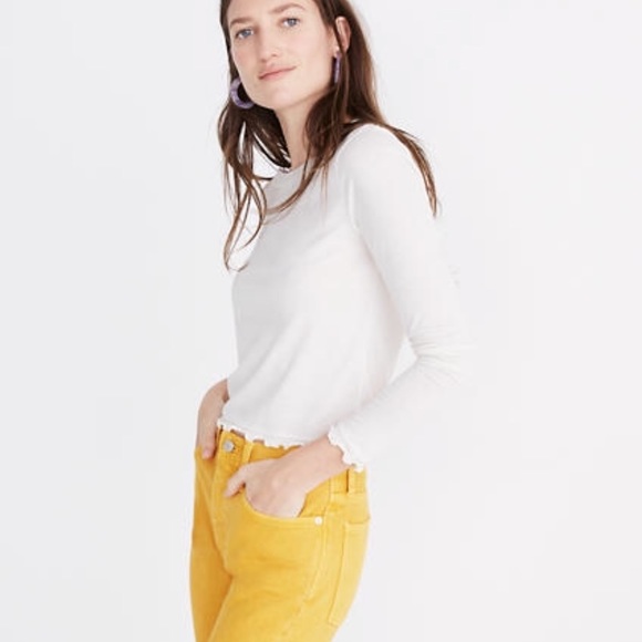 Madewell Tops - Madewell Ruffle Edge Long Sleeve Tee Shirt